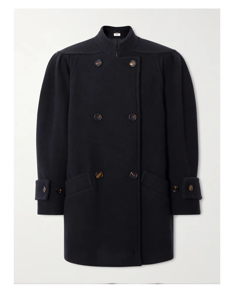 Chloé Doppelreihige Jacke Aus Einer Wollmischung - Blau Blau