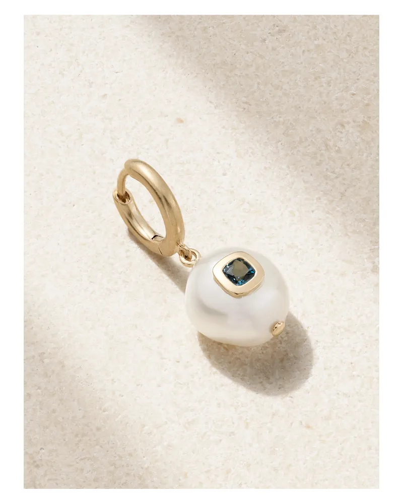 Pascale Monvoisin Eddie Einzelne Creole Aus 9 Karat Gold Mit Perle Und Topas Gold