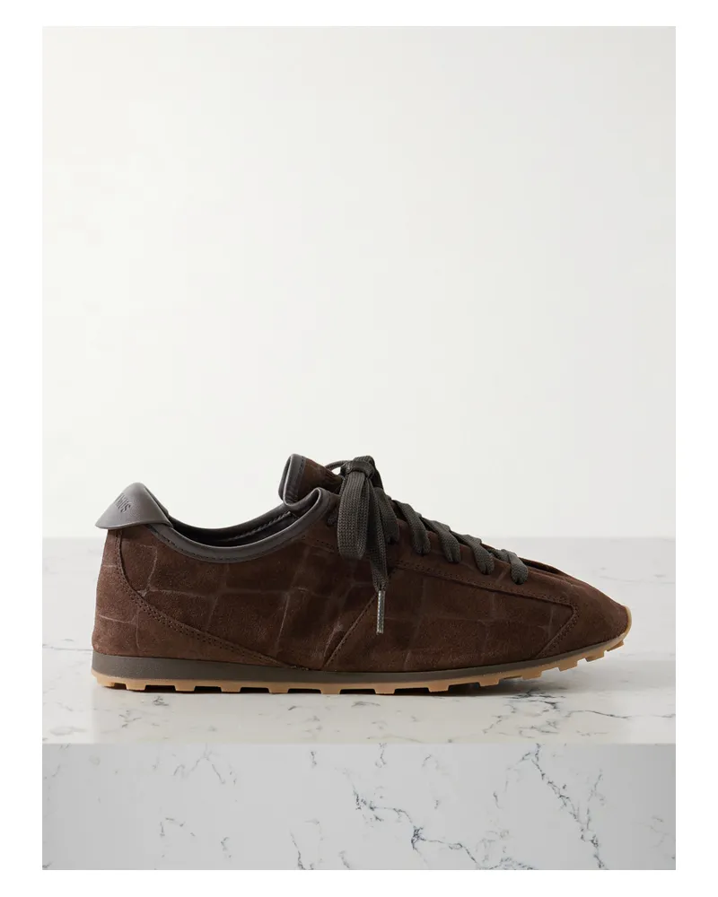 Jacquemus The Tennis Sneakers Aus Veloursleder Mit Krokodileffekt Und Lederbesätzen - Braun Braun