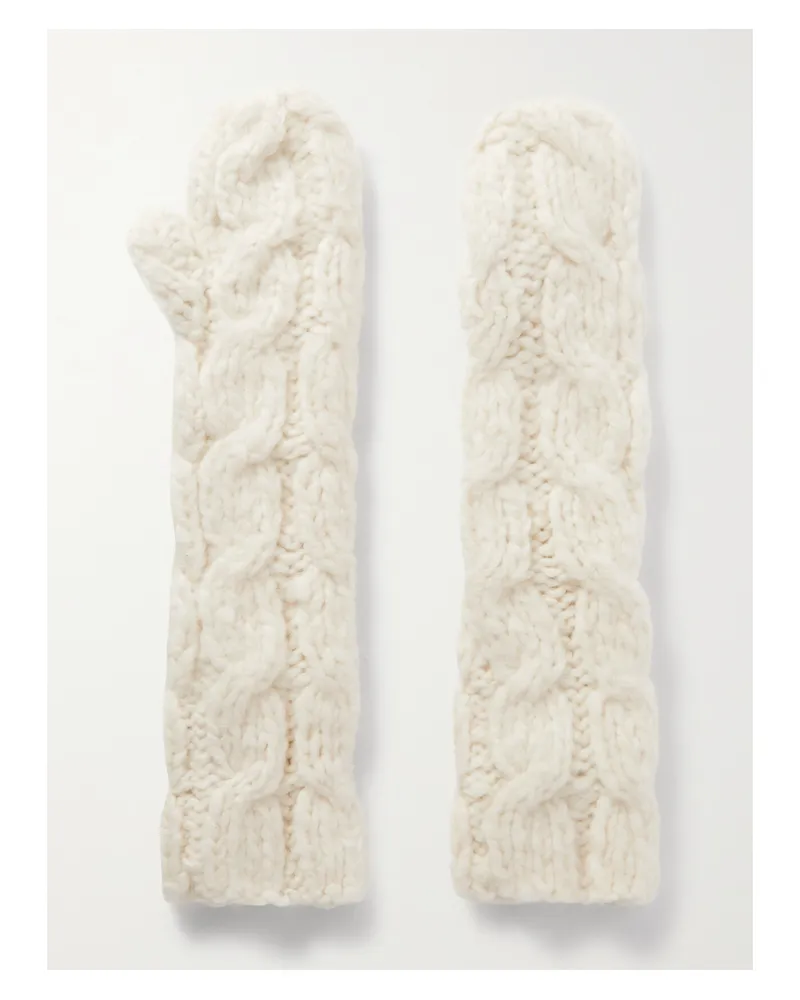 Gabriela Hearst Scarlett Fäustlinge Aus Kaschmir In Zopfstrick - Elfenbein Elfenbein