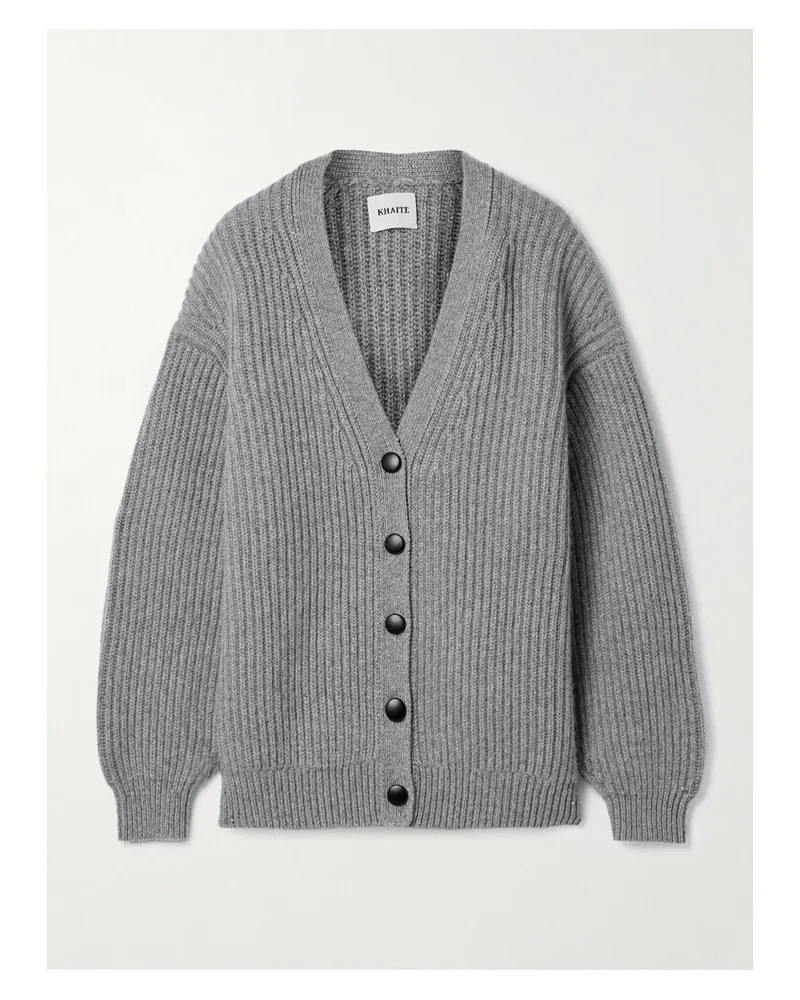 KHAITE Wren Oversized-cardigan Aus Geripptem Kaschmir - Grau Grau