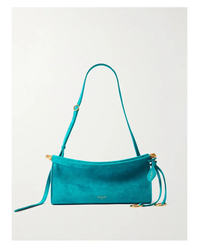 Alaïa Le Click Kleine Schultertasche Aus Veloursleder - Blau Blau