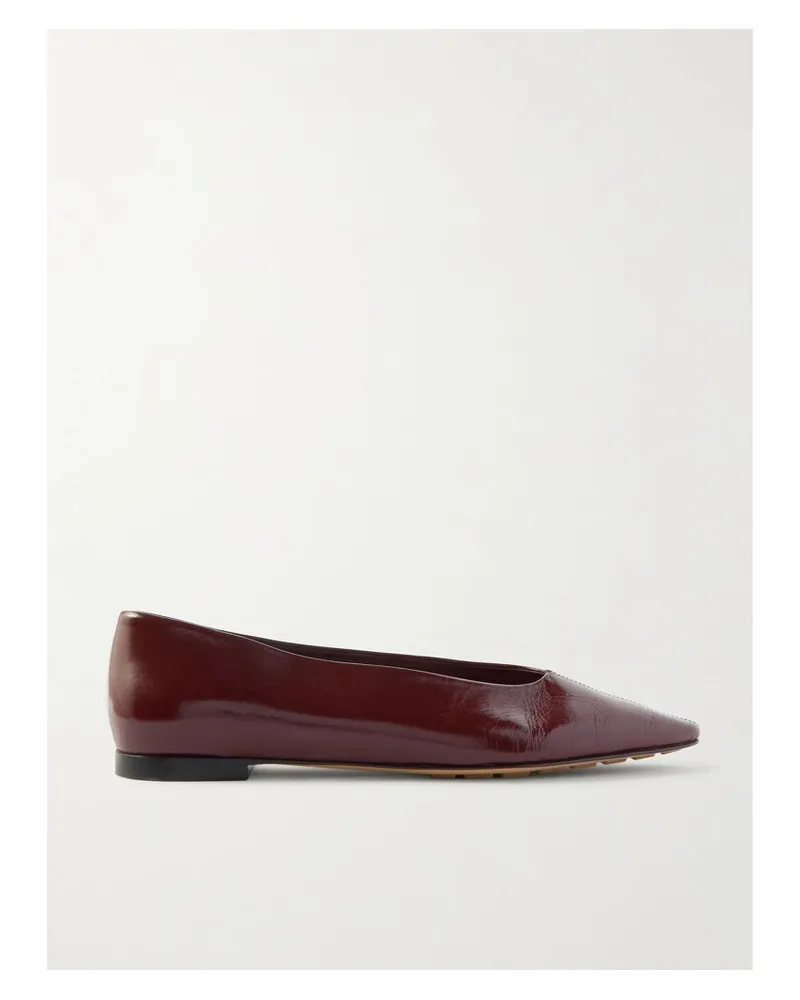 Bottega Veneta Sofia Ballerinas Aus Lackleder Mit Spitzer Kappe - Burgunder Burgunder