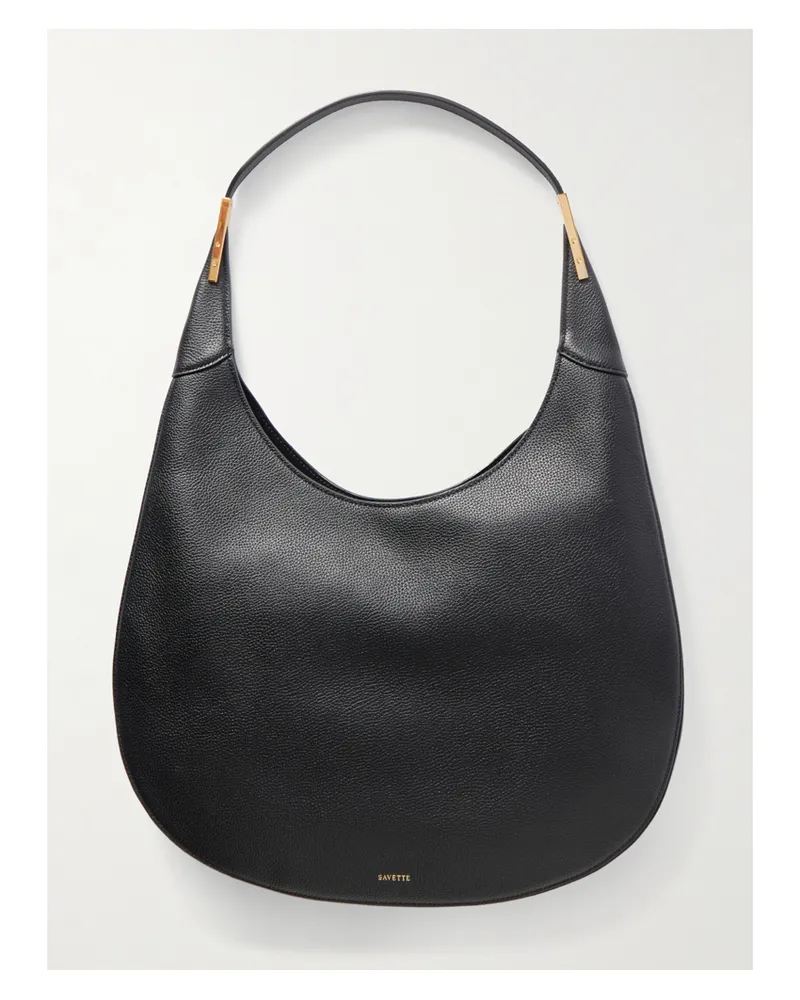 SAVETTE Florence Textured-leather Tote - Black Black