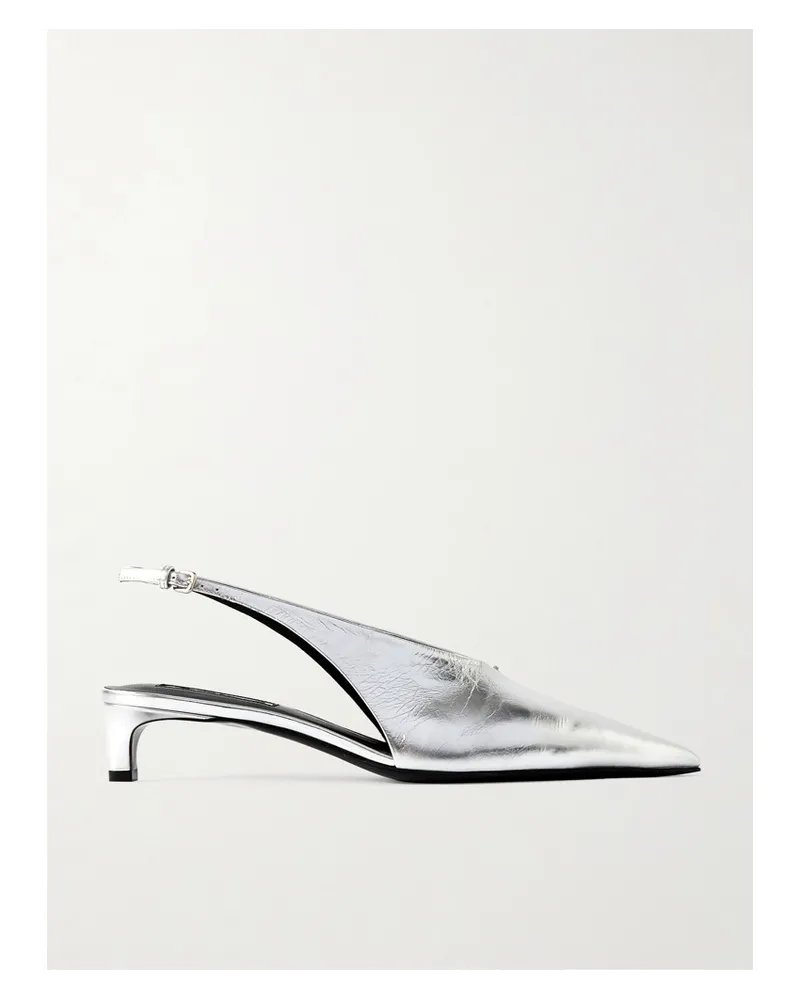 Jil Sander Slingback-pumps aus Metallic-leder Silber