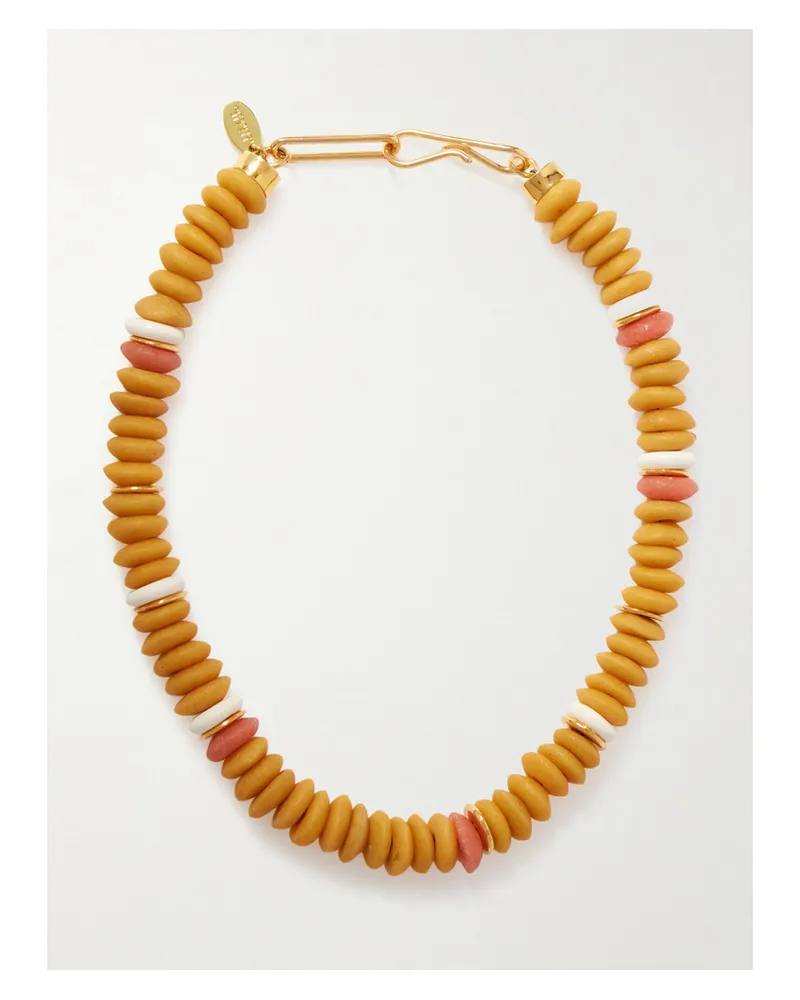Lizzie Fortunato Laguna Gold-tone Beaded Necklace - Yellow Yellow