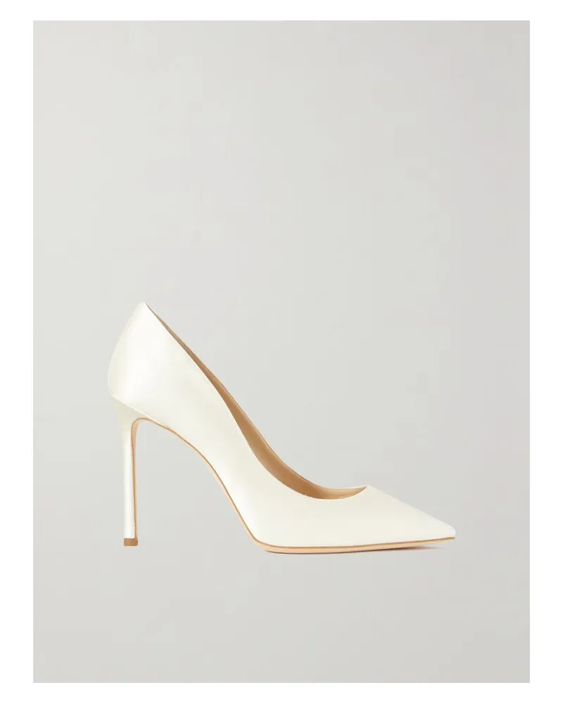 Jimmy Choo Romy 100 Pumps Aus Satin - Weiß Weiß