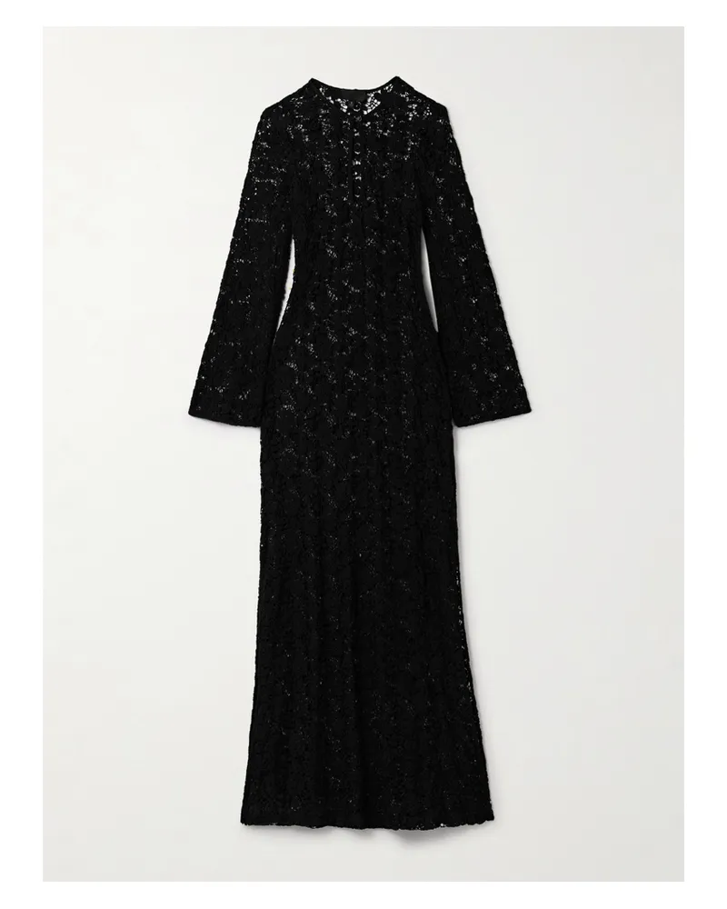 Nili Lotan Della Maxikleid Aus Gehäkelter Baumwolle - Schwarz Schwarz