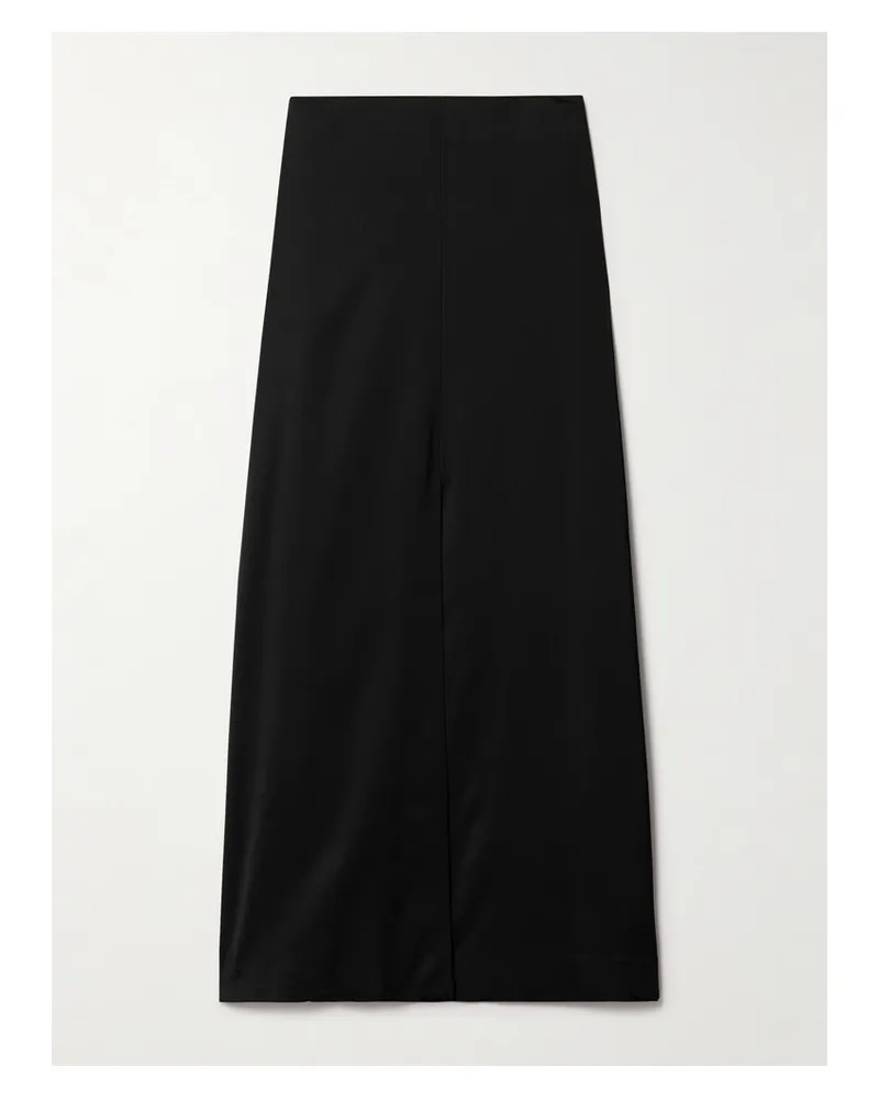 Dries van Noten Maxirock Aus Glänzendem Crêpe - Schwarz Schwarz