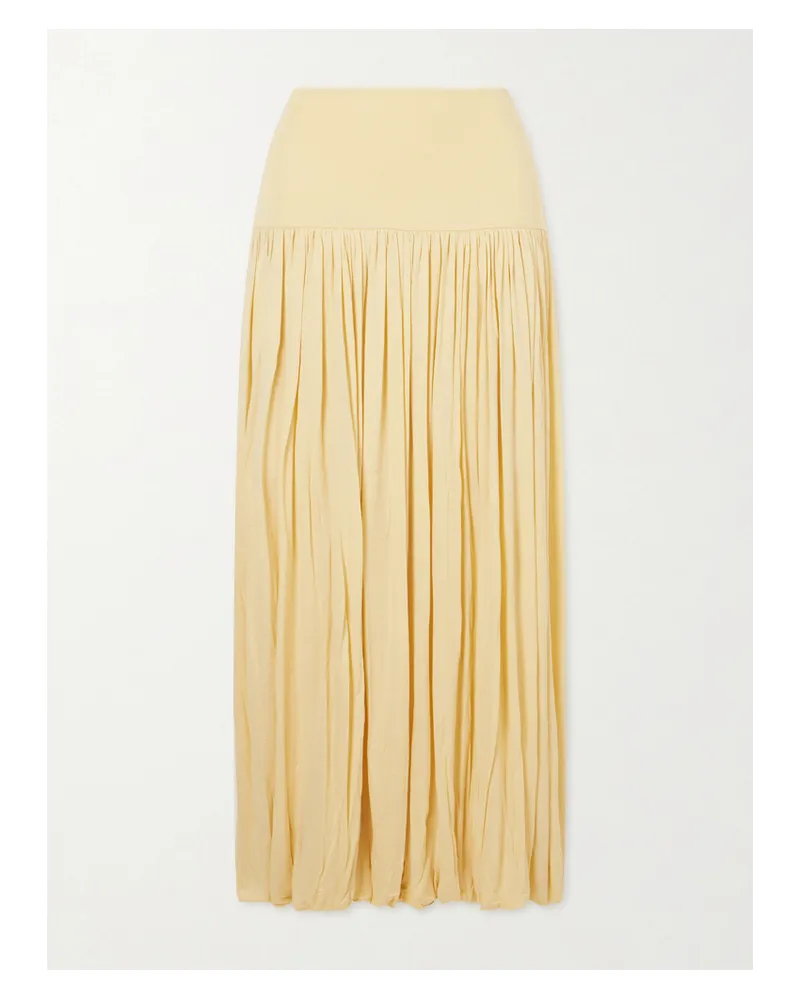 Totême Jersey Midi Skirt - Yellow Yellow