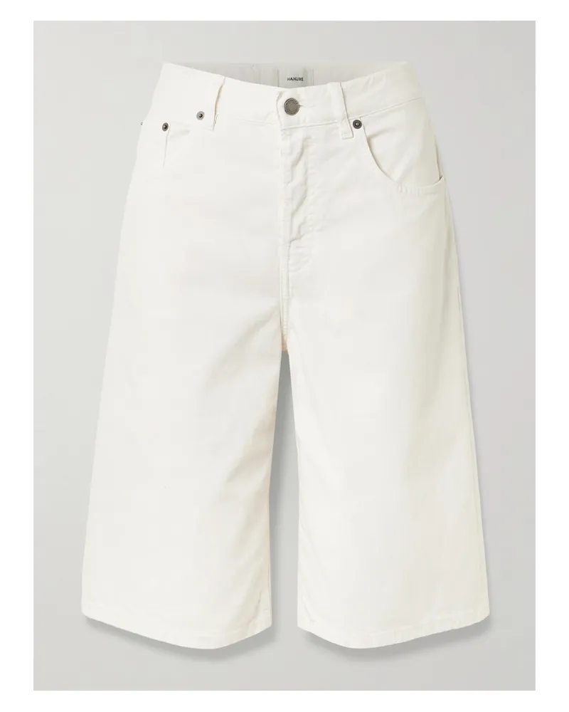 Haikure Becky Shorts Aus Twill Aus Einer Baumwoll-leinenmischung - Wollweiß Wollweiß