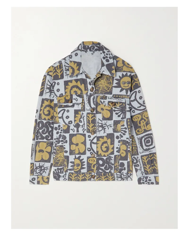 McQ Biosis Bedruckte Jeansjacke - Gelb Gelb