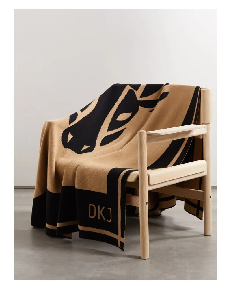 Diane Kordas Bull Wendbare Decke Aus Jaquard-strick Aus Merinowolle - Braun Braun