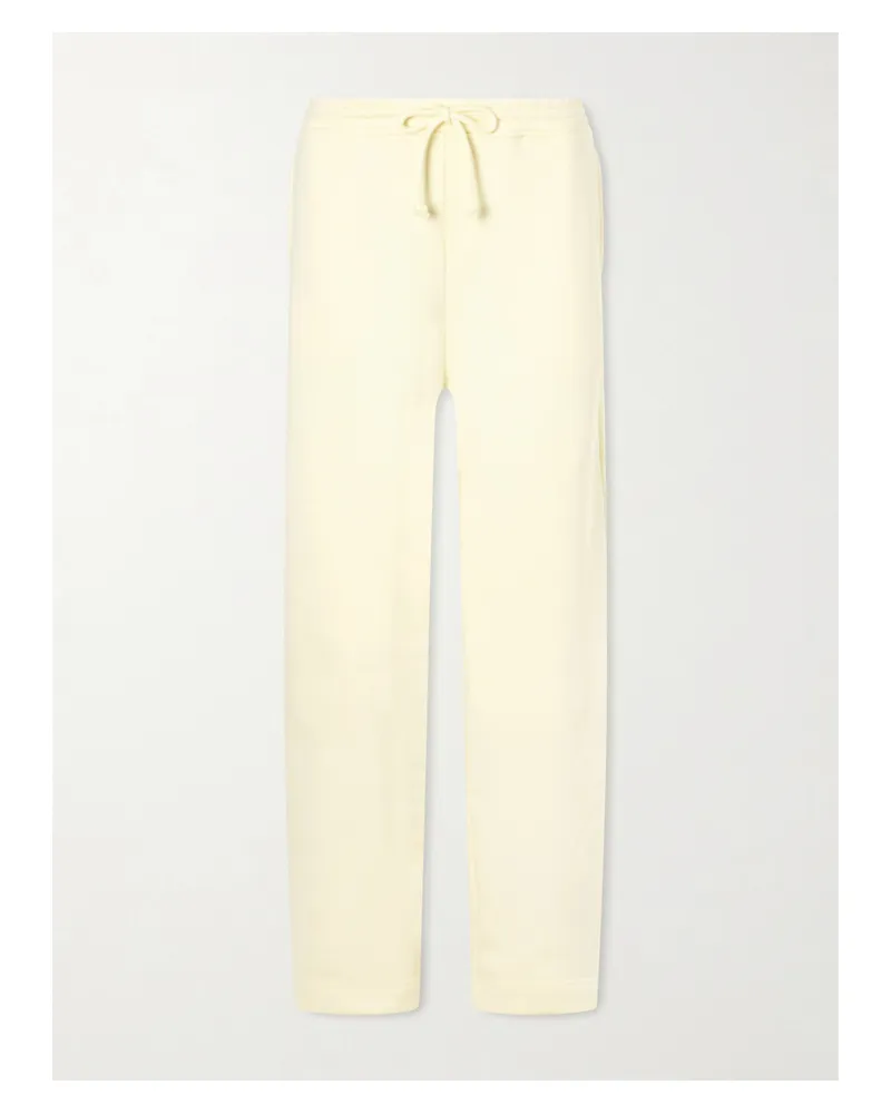 The Elder Statesman Coast Cotton-jersey Sweatpants - Yellow Yellow