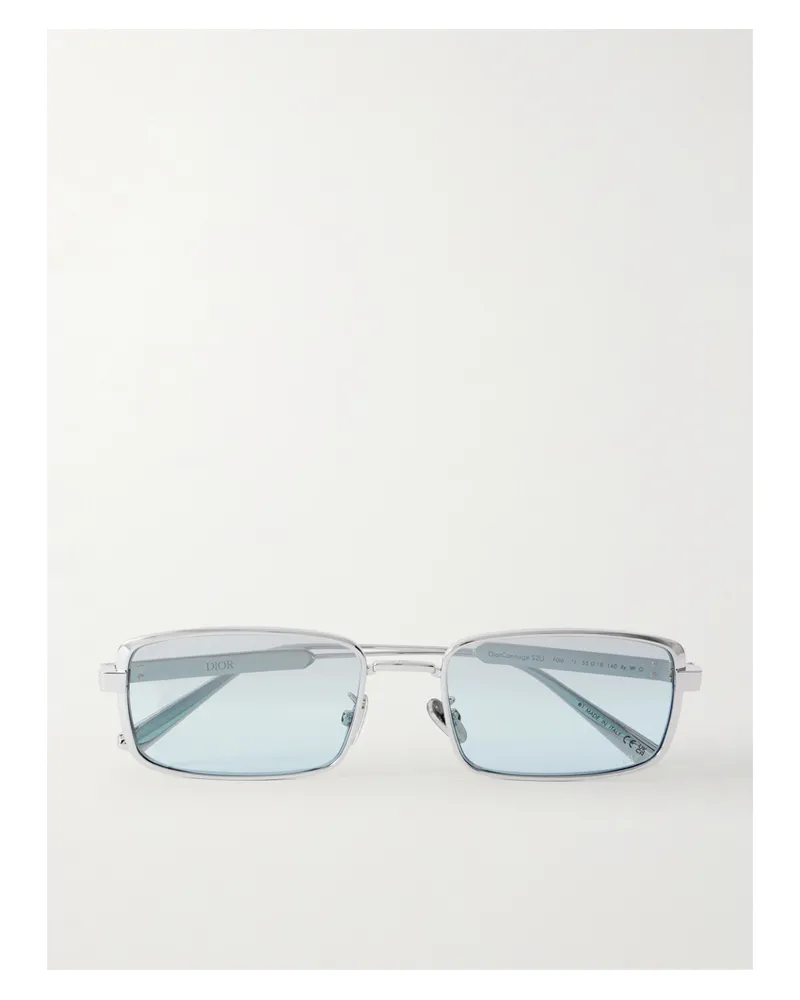 Dior Diorcannage S2u Silberfarbene Sonnenbrille Mit Rechteckigem Rahmen Silber