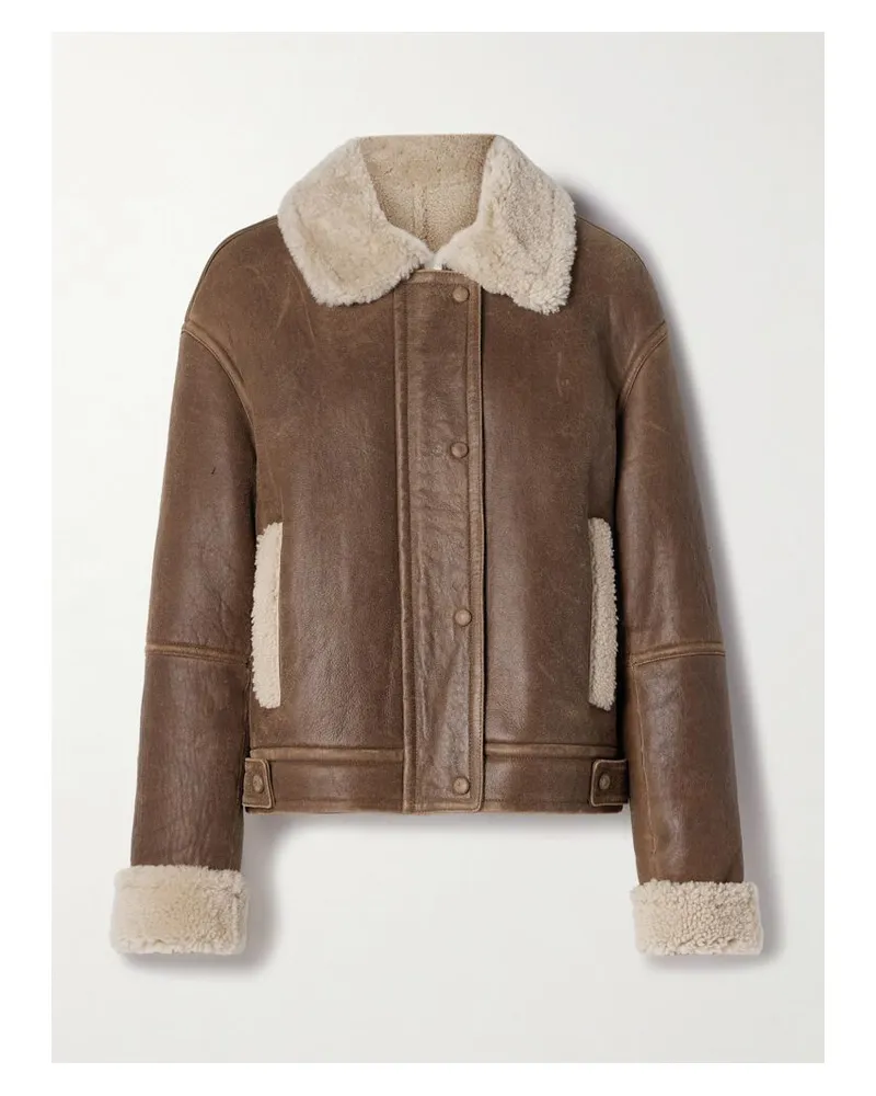 Yves Salomon Jacke Aus Shearling - Braun Braun
