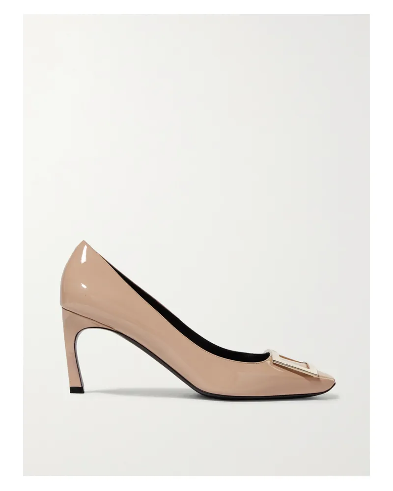 Roger Vivier Belle Vivier Trompette 70 Patent-leather Pumps - Neutrals Neutrals