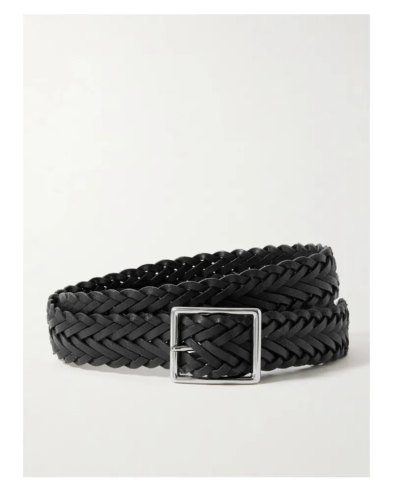 Nili Lotan Nicola Braided Leather Belt - Black Black