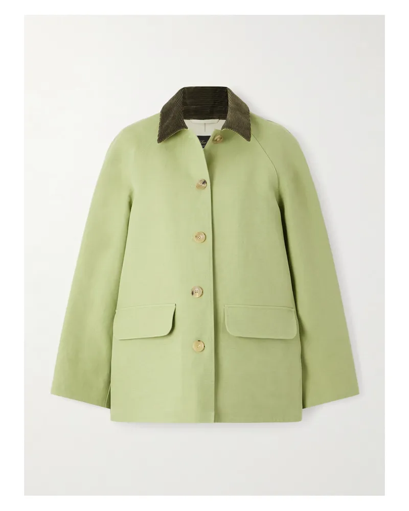 Loro Piana Broderick Jacke Aus Einer Leinen-seidenmischung Mit Cordbesatz - Grün Grün