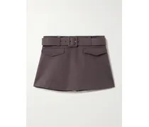 Mini-skort Aus Twill Mit Gürtel - Braun
