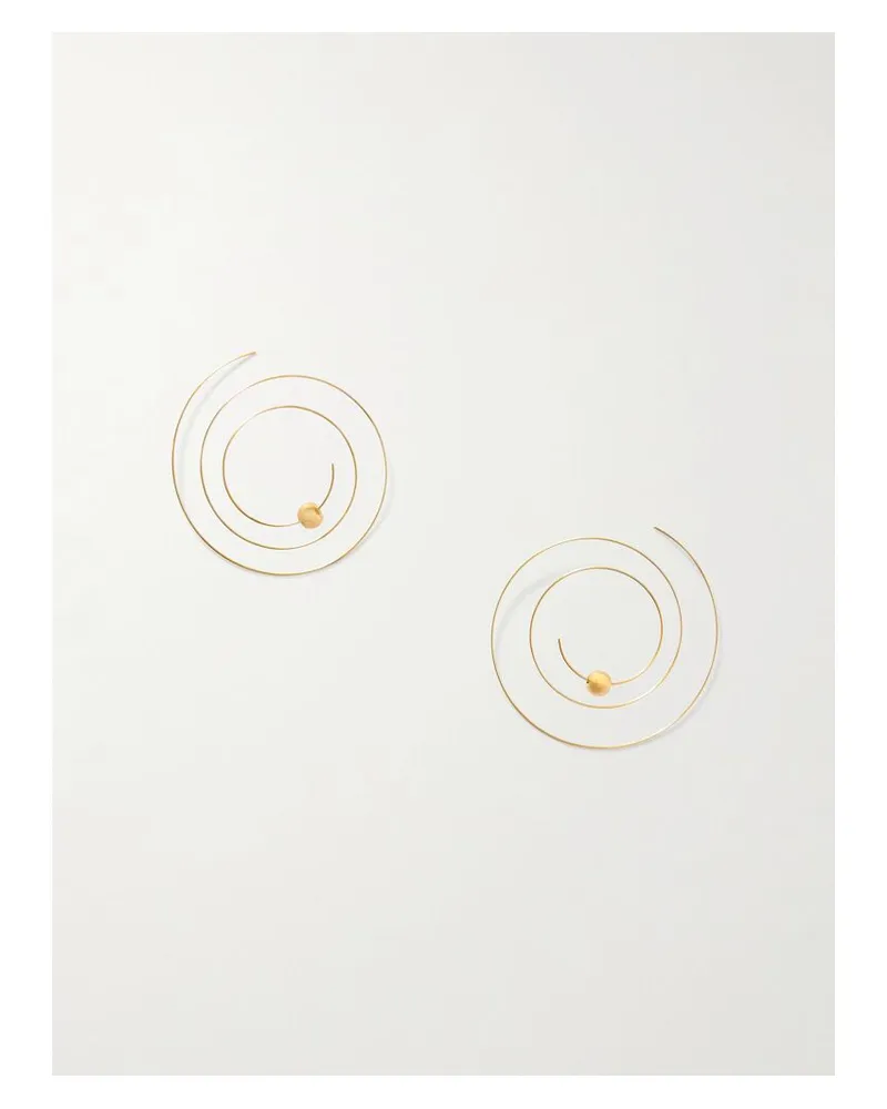 Alaïa Thin Spiral Goldfarbene Ohrringe Gold