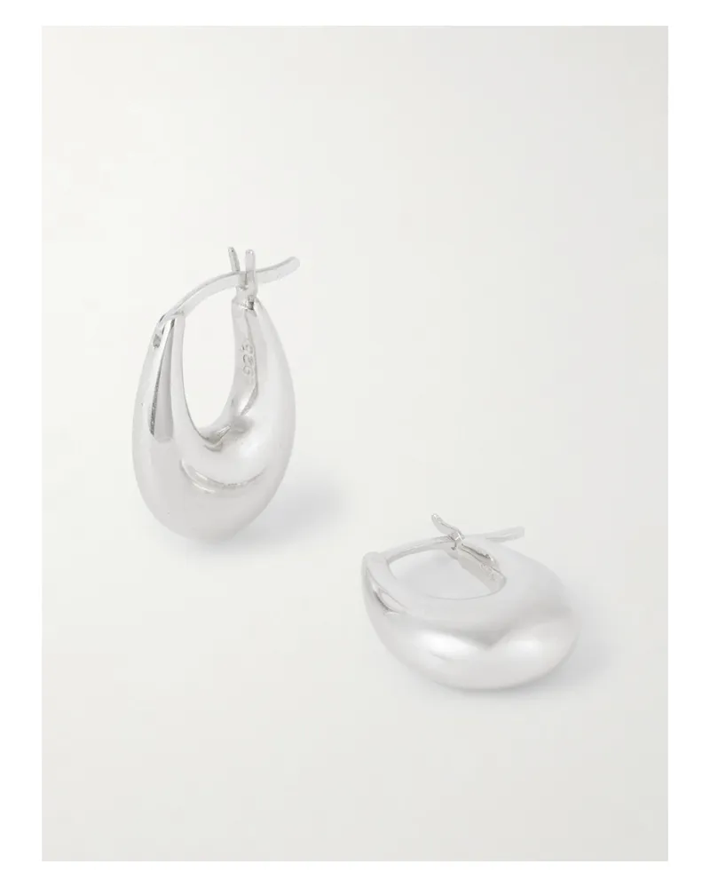 Sophie Buhai Small Etruscan Silver Hoop Earrings Silver