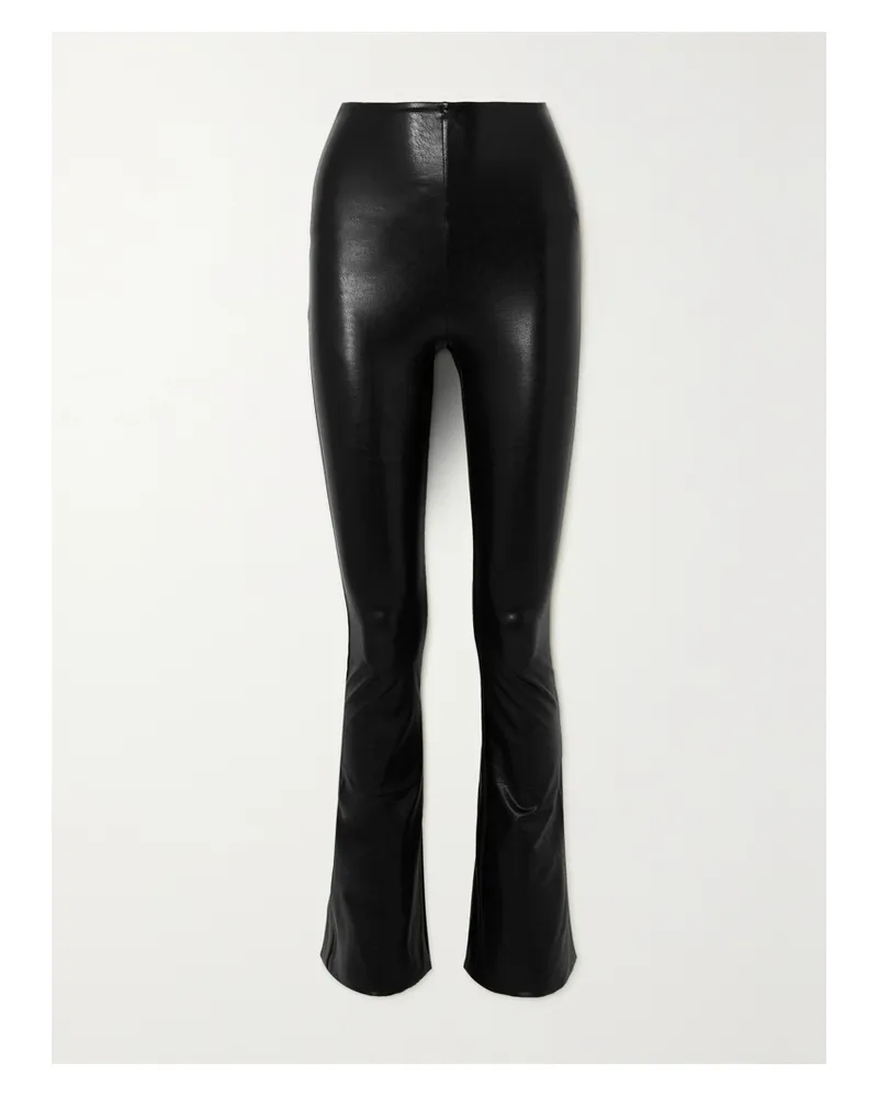 Commando Schlaghose Aus Stretch-kunstleder - Schwarz Schwarz