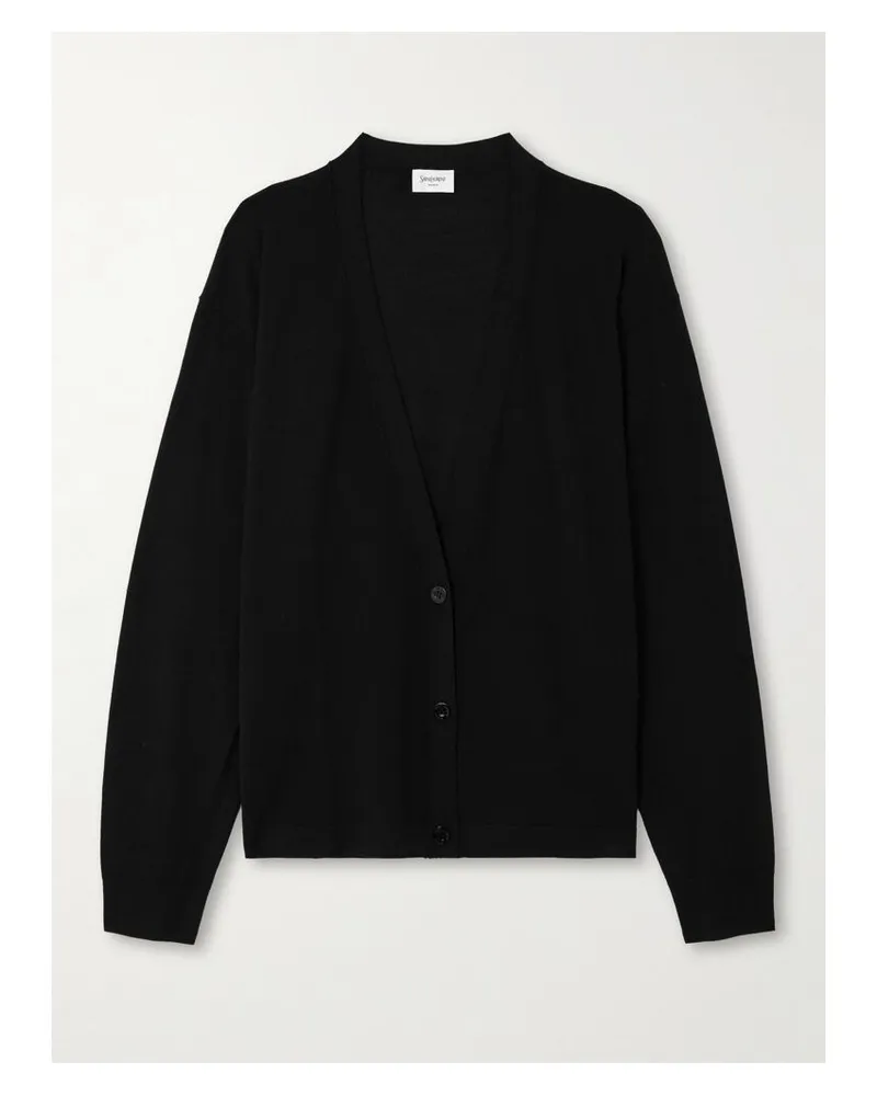 Saint Laurent Cardigan Aus Wolle - Schwarz Schwarz