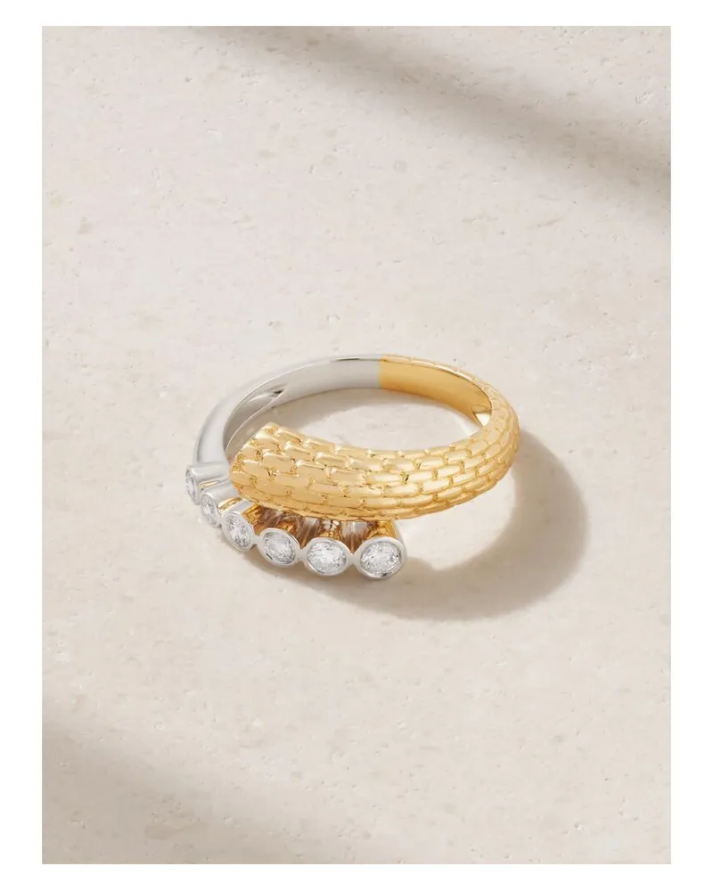 Yvonne Léon Toi & Moi Ring Aus 18 Karat Gelb- Und Weißgold Mit Diamanten Gold