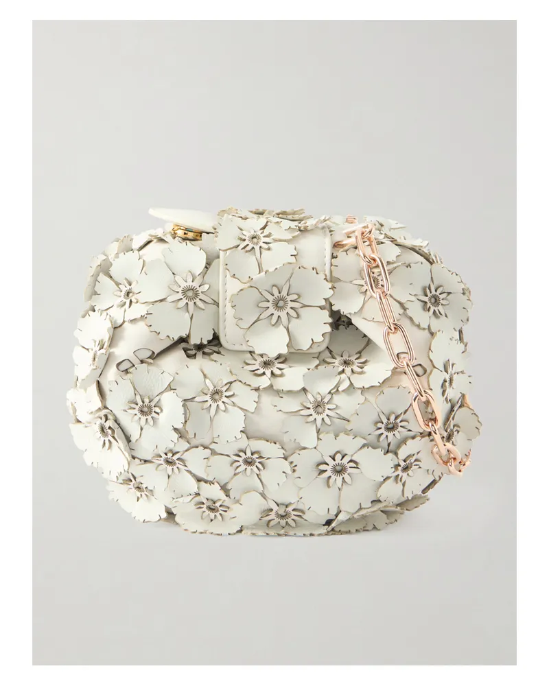 Gabriela Hearst Appliquéd Leather Shoulder Bag - White White