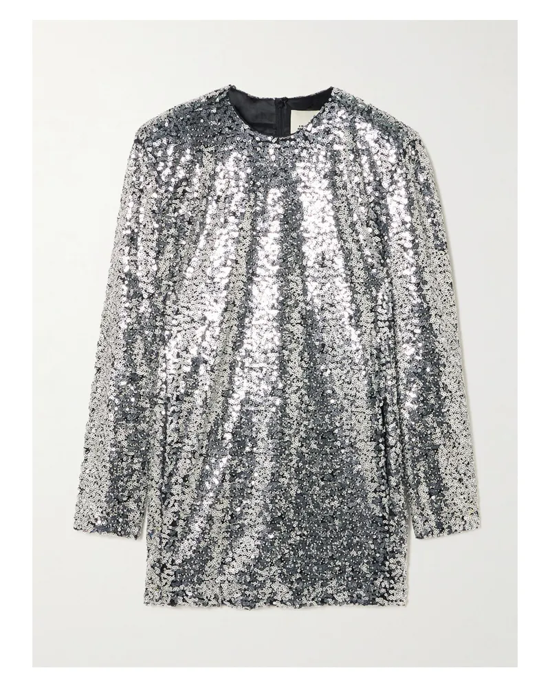 Isabel Marant Heliane Embellished Tulle Mini Dress - Silver Silver
