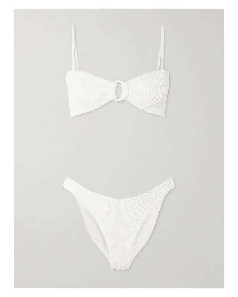 Hunza G Misty Bikini Aus Seersucker Mit Kunstperlen - Weiß Weiß