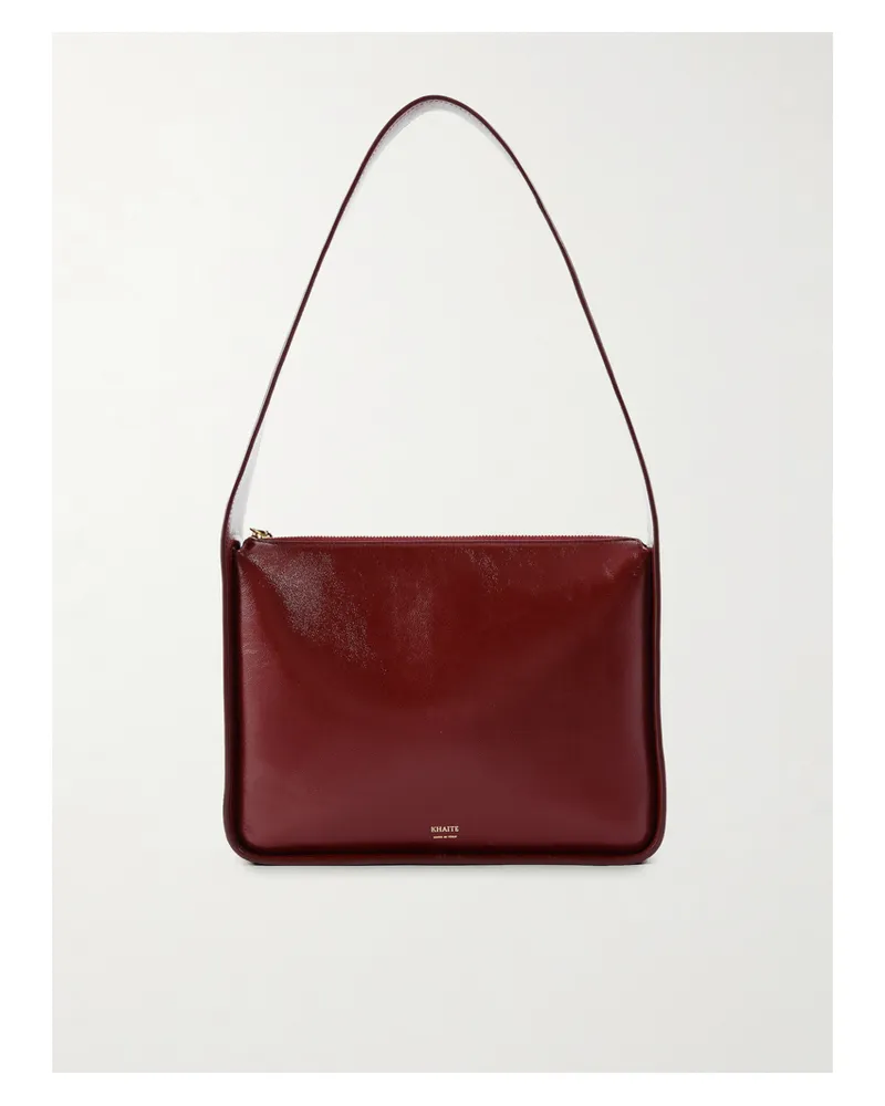 KHAITE Lori Textured-leather Shoulder Bag - Burgundy Burgundy