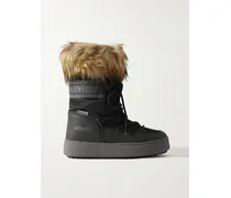 Ltrack Monaco Schneestiefel Aus Shell Und Kunstleder Mit Faux-fur-besatz - Schwarz