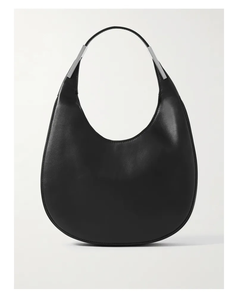 SAVETTE Florence Small Leather Shoulder Bag - Black Black