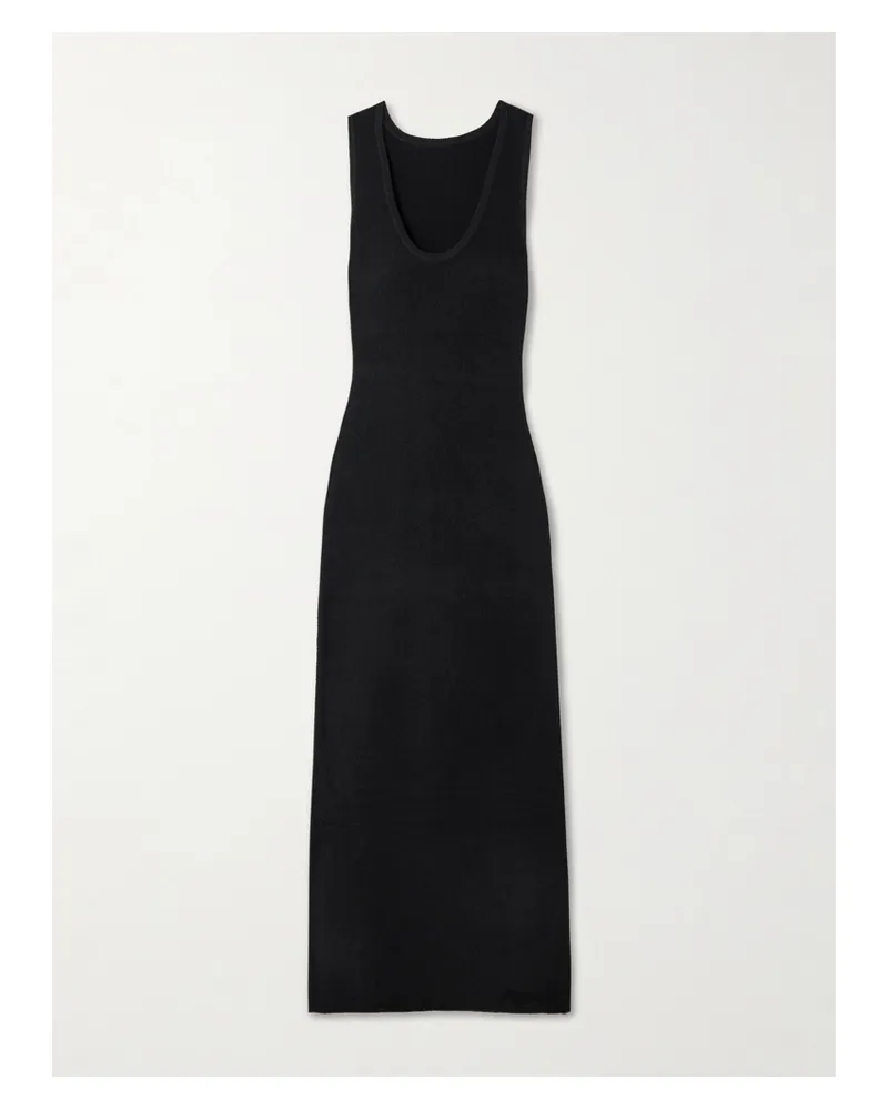 SIR Chiara Maxikleid Aus Bouclé Aus Einer Baumwollmischung - Schwarz Schwarz
