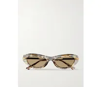 Sonnenbrille Mit Cat-eye-rahmen Aus Azetat Und Goldfarbenen Details - Horn