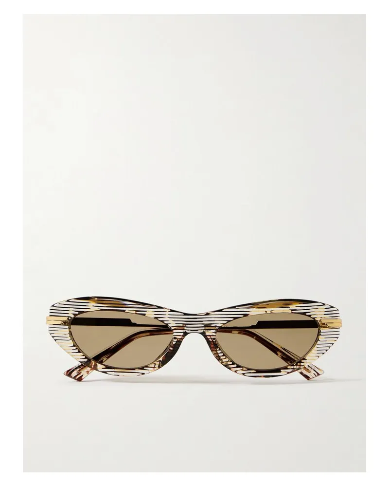Bottega Veneta Sonnenbrille Mit Cat-eye-rahmen Aus Azetat Und Goldfarbenen Details - Horn Horn