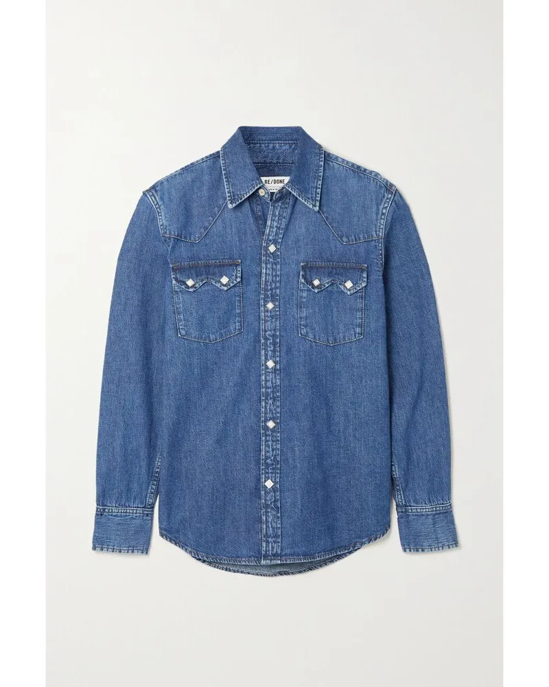 RE/DONE 50s Sawtooth Hemd Aus Denim - Blau Blau