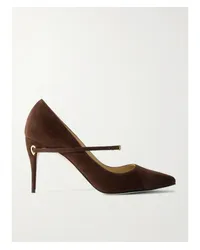 Jennifer Chamandi Lorenzo 85 Pumps aus Veloursleder Braun