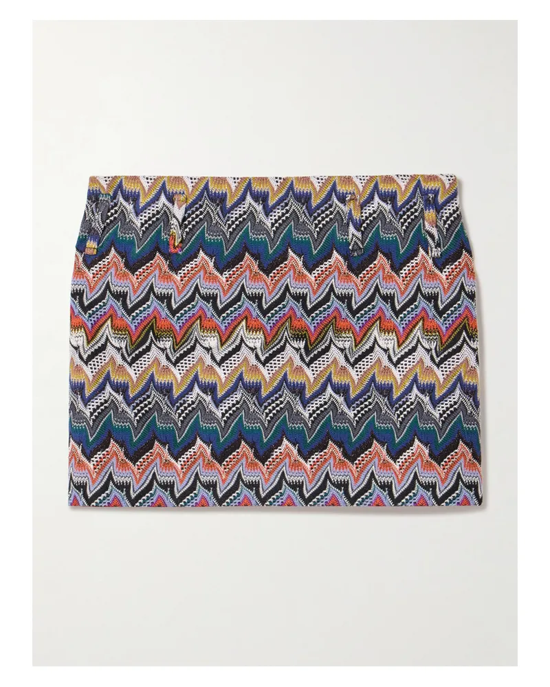 Missoni Minirock Aus Gestreiftem Metallic-häkelstrick - Mehrfarbig Mehrfarbig