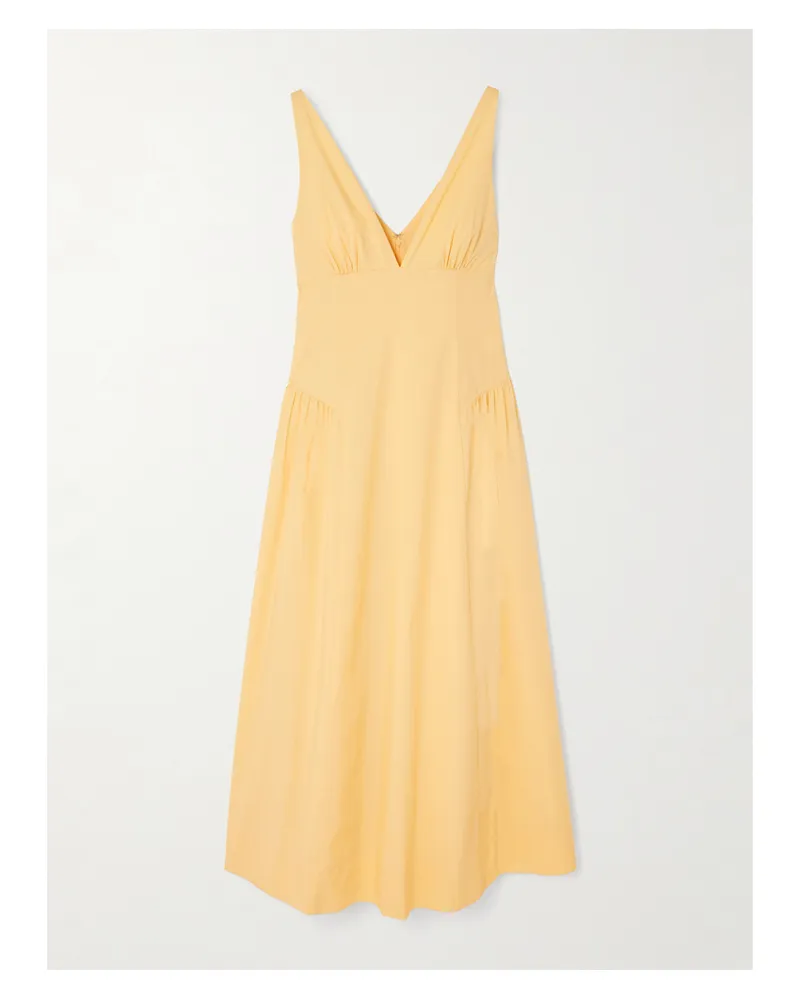 Posse Lindie Cotton Midi Dress - Yellow Yellow