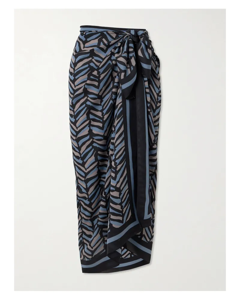 Matteau Pareo Aus Bedrucktem Seiden-georgette - Blau Blau