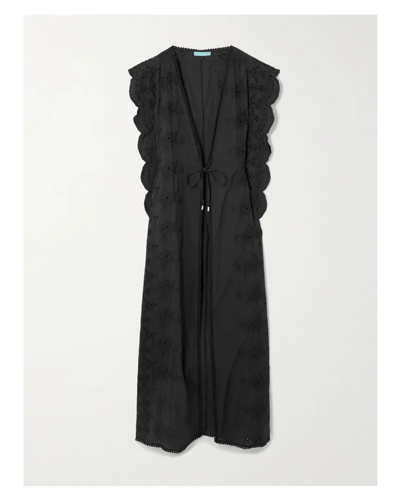 Melissa Odabash Talitha Broderie Anglaise Cotton Kaftan - Black Black