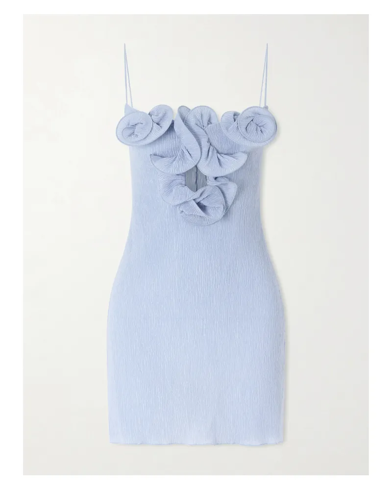 Magda Butrym Minikleid Aus Einer Strukturierten Lyocell-mischung Mit Verzierungen - Blau Blau