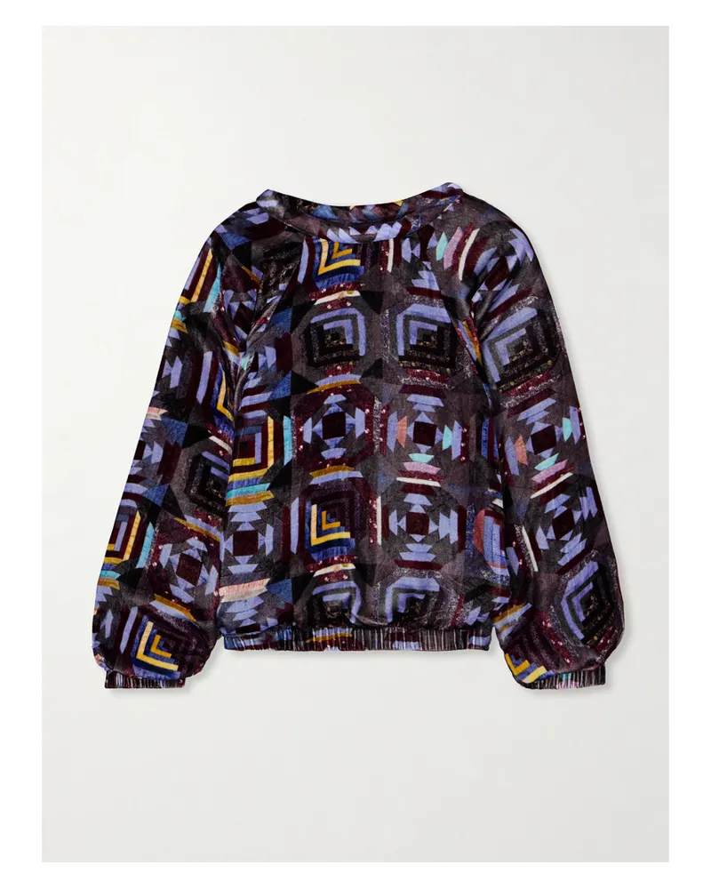 Isabel Marant Dabia Sweatshirt aus Bedrucktem Samt Mehrfarbig