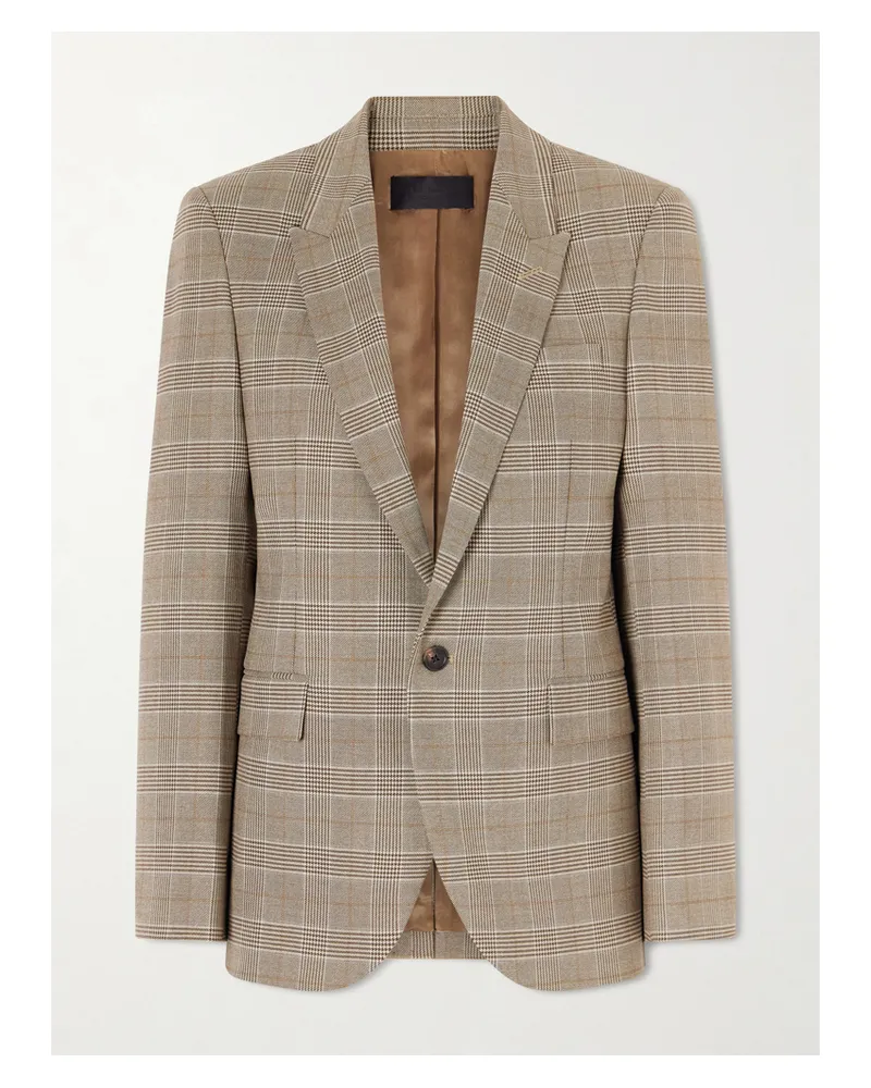 Nili Lotan Anabel Prince Of Wales Checked Twill Blazer - Neutrals Neutrals