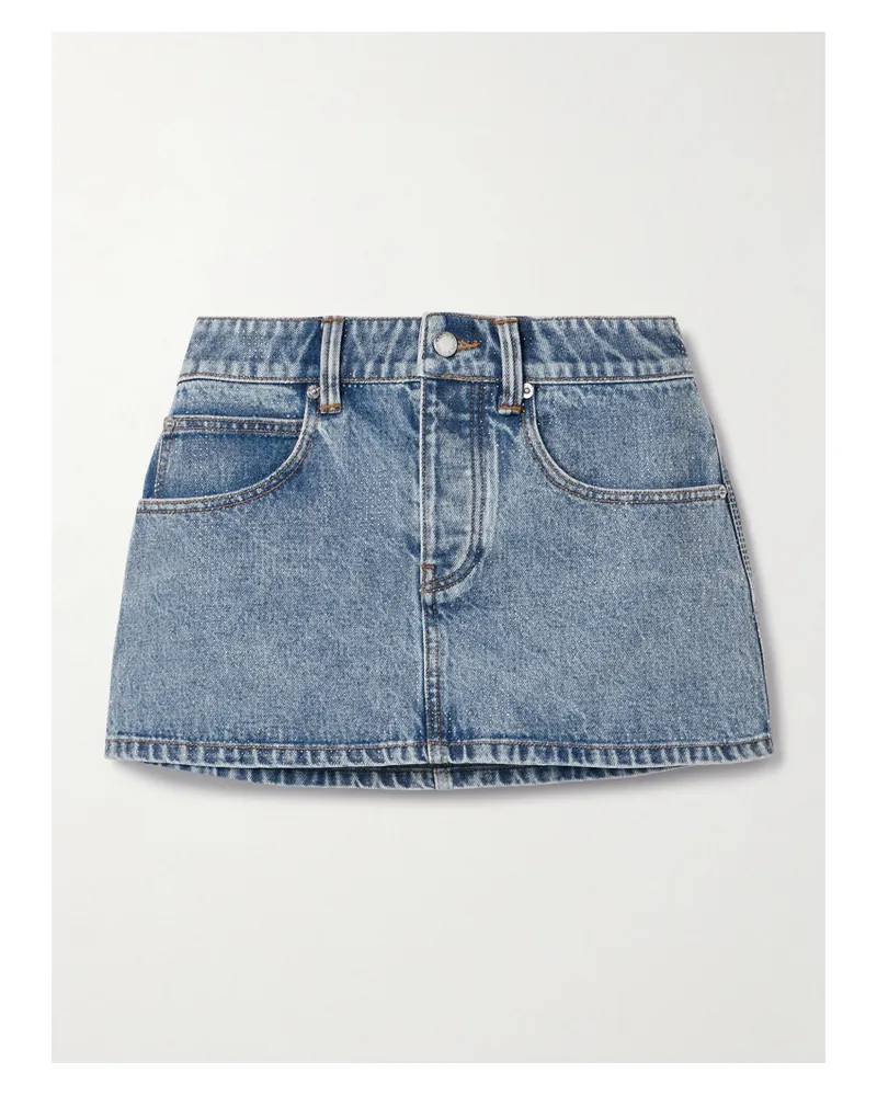 Alexander Wang Minirock Aus Denim Mit Kristallen - Blau Blau