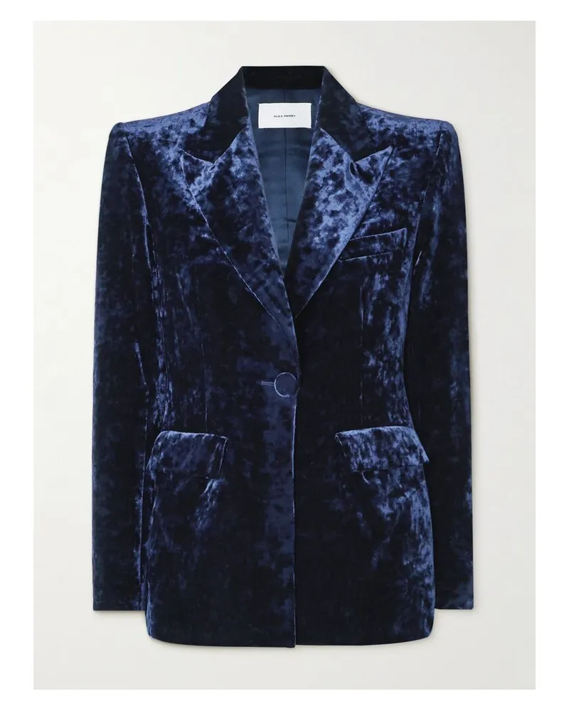 Alex Perry Blazer Aus Samt In Knitteroptik - Blau Blau