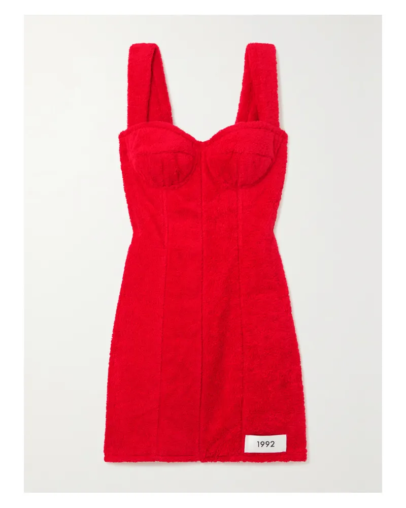 Dolce & Gabbana Minikleid Aus Baumwollfrottee Rot